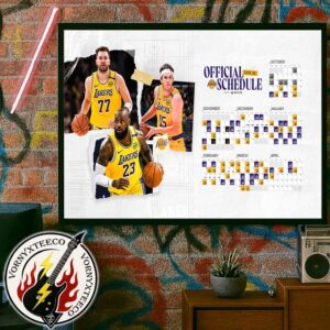 NBA Los Angeles Lakers Official Schedule Season 2025-26 Wall Decor Poster Canvas