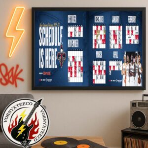 NBA New Orleans Pelicans Official Schedule Season 2025-26 Poster Canvas