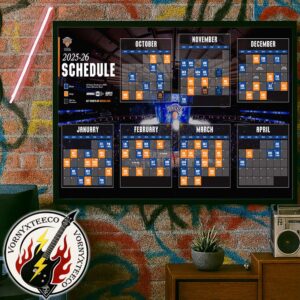 NBA New York Knicks Official Schedule Season 2025-26 Poster Canvas