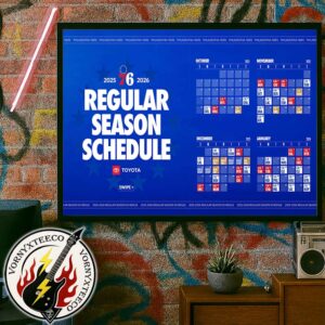 NBA Philadelphia 76ers Official Schedule Season 2025-26 Wall Decor Poster Canvas