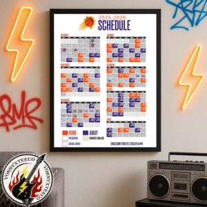 NBA Phoenix Suns Official Schedule Season 2025-26 Home Decor Poster Canvas