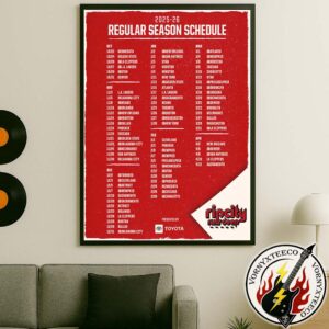 NBA Portland Trail Official Schedule Season 2025-26 Wall Decor Poster Canvas