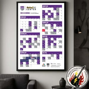 NBA Sacramento Kings Official Schedule Season 2025-26 Wall Decor Poster Canvas