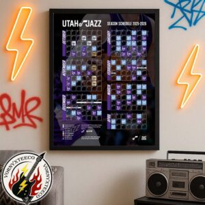 NBA Utah Jazz Official Schedule Season 2025-26 Home Decor Poster Canvas
