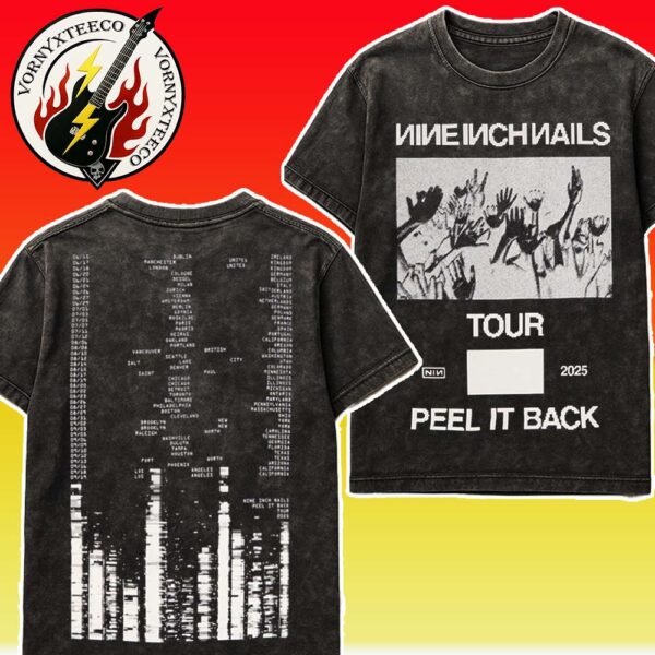 Nine Inch Nails Peel It Back Tour 2025 Inverted Crowd Collection Tee Two Sided Print Washed T-Shirt