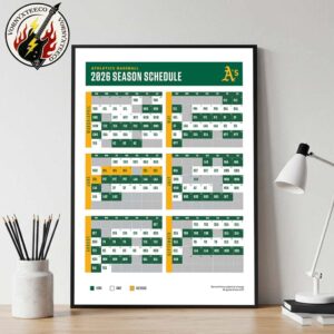 Oakland Athletics MLB 2026 Regular Season Schedule Home Decor Poster Canvas