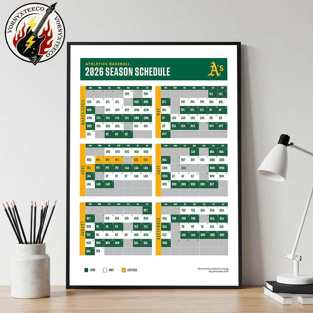 Oakland Athletics MLB 2026 Regular Season Schedule Home Decor Poster Canvas Oakland Athletics MLB 2026 Regular Season Schedule Home Decor Poster Canvas