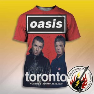 Oasis Live ’25 Canada Tour Poster In Toronto ON At Rogers Stadium On 25 August Oasis Live World Tour 2025 All Over Print Shirt