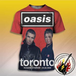 Oasis Live ’25 Canada Tour Show Poster In Toronto ON At Rogers Stadium On 24 August Oasis Live World Tour 2025 All Over Print Shirt