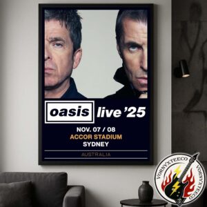Oasis Live World Tour ’25 Sydney Australia Tour 2025 Poster At Accor Stadium On November 7 And 8 2025 Home Decor Poster Canvas