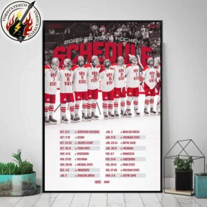 Ohio State Buckeyes Men’s Hockey Official The Big Ten Schedule Season 2025-26 Home Decor Poster Canvas