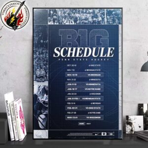 Penn State Nittany Lions Men’s Hockey Official The Big Ten Schedule Season 2025-26 Home Decor Poster Canvas