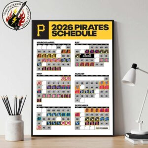 Pittsburgh Pirates MLB 2026 Regular Season Schedule Home Decor Poster Canvas