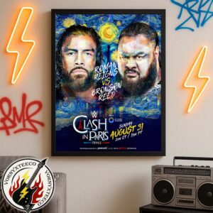 Roman Reigns Vs Bronson Reed WWE Clash In Paris France On Sunday August 31th 2025 The Tribal Chief Vs The Tribal Thief Poster Canvas