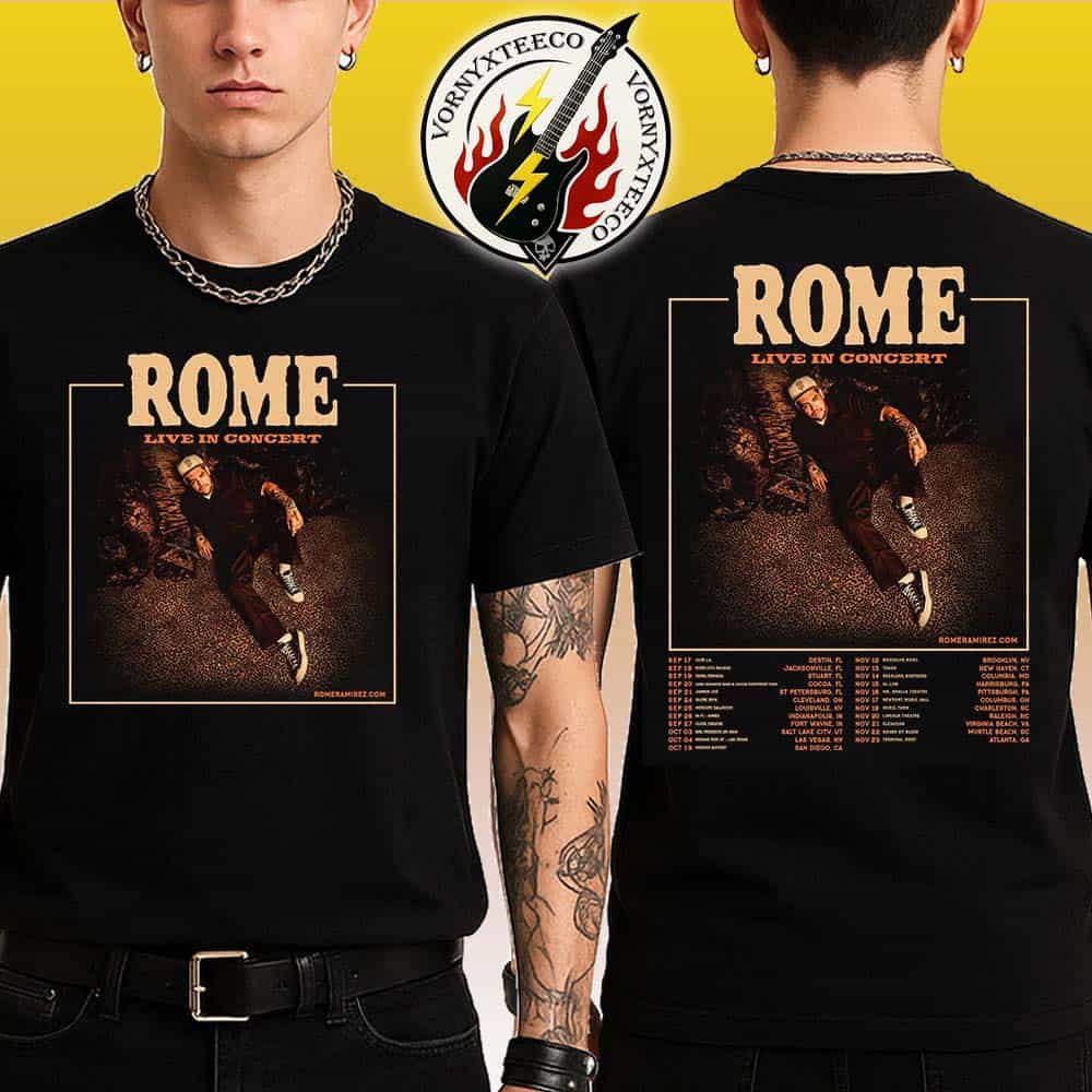 Rome Ramirez Live In Concert Tour 2025 Cities List Start In Destin FL On September 17 2025 Black Two Sided Print Unisex T-Shirt Rome Ramirez Live In Concert Tour 2025 Cities List Start In Destin FL On September 17 2025 Black Two Sided Print Unisex T-Shirt