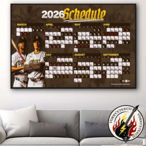 San Diego Padres MLB 2026 Regular Season Schedule Home Decor Poster Canvas