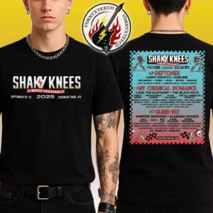 Shaky Knees Fest Music Festival 2025 Lineup Poster For Atlanta GA On September 19-21 At Piedmont Park Two Sided Print Unisex T-Shirt