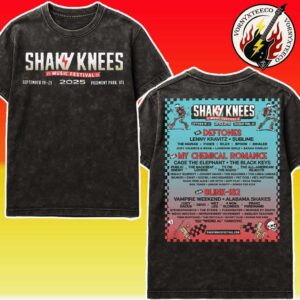 Shaky Knees Fest Music Festival 2025 Lineup Poster For Atlanta GA On September 19-21 At Piedmont Park Washed T-Shirt