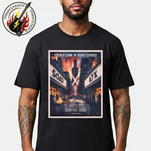 System Of A Down x Avenged Sevenfold Chicago Illinois Poster Show At Soldier Field On August 31 2025 With Special Guests Polyphia And Wisp T-Shirt