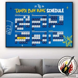 Tampa Bay Rays MLB 2026 Regular Season Schedule Home Decor Poster Canvas