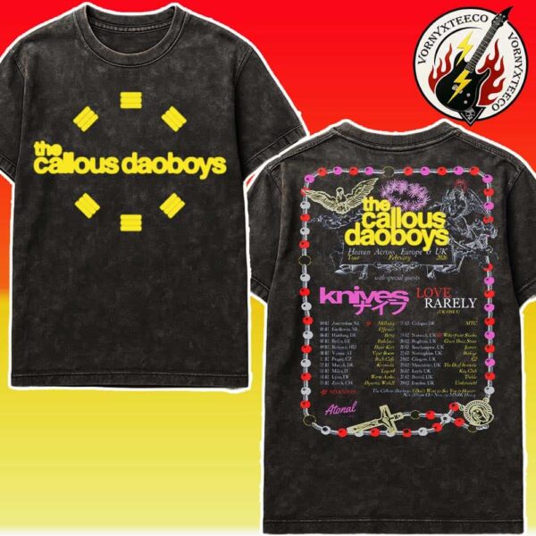 The Callous Daoboys Heaven Across Europe And UK Tour For February 2026 Dates List Merchandise Tee Washed T-Shirt