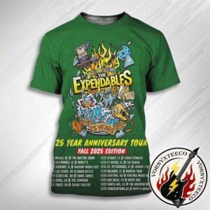 The Expendables Band 25 Year Anniversary Tour Fall 2025 Dates List In Omaha NE At The Waiting Room On Novemver 9th 3D T-Shirt