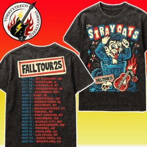The Stray Cats Fall Tour 2025 Dates List Kick Off On October 25 In MT Pleasant MI Washed T-Shirt