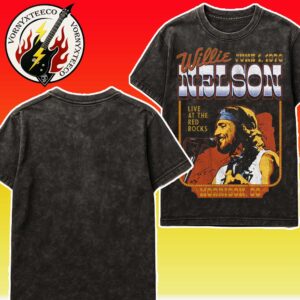Wille Nelson Live At The Red Rocks Exclusive Tee In Morrison CO On June 1st 1976 Hall Of Fame Washed T-Shirt