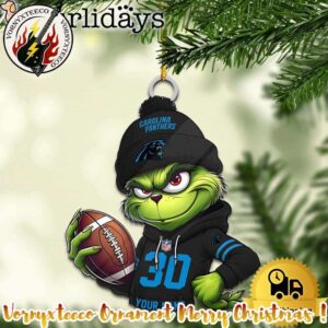 NFL Carolina Panthers x Grinch Christmas 2025 Tree Decoration Ornament